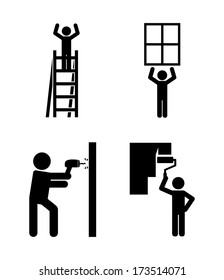 industrial workers over white background vector illustration