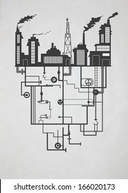 Industrial world (vector illustration) 