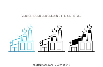 Conjunto de iconos de zona de Industrial colección de estilos múltiples