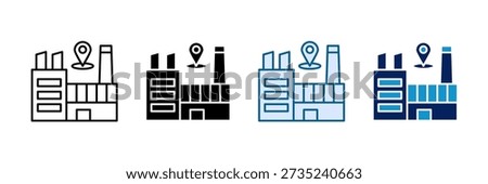 Industrial Zone Icon Set Multiple Style Collection