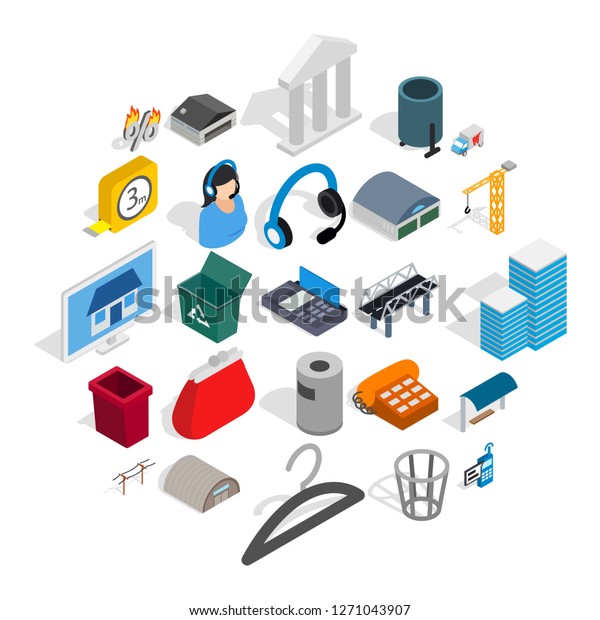 Industrial Zone Icons Set Isometric Set Stock Vector (Royalty Free) 1271043907 Shutterstock