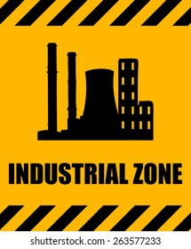 Industrial Zone Sign, Vector Illustration. 