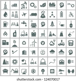 Industrial,energy,building And Natural Icon Set,vector