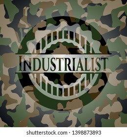 Industrialist camouflaged emblem. Vector Illustration. Detailed.