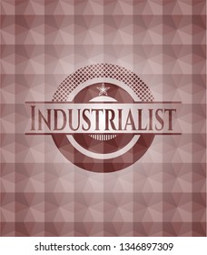 Industrialist red badge with geometric pattern. Seamless.