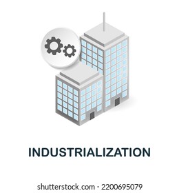 Industrialization icon. 3d illustration from climate change collection. Creative Industrialization 3d icon for web design, templates, infographics and more