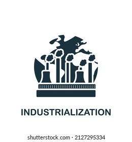 Industrialization icon. Monochrome simple icon for templates, web design and infographics