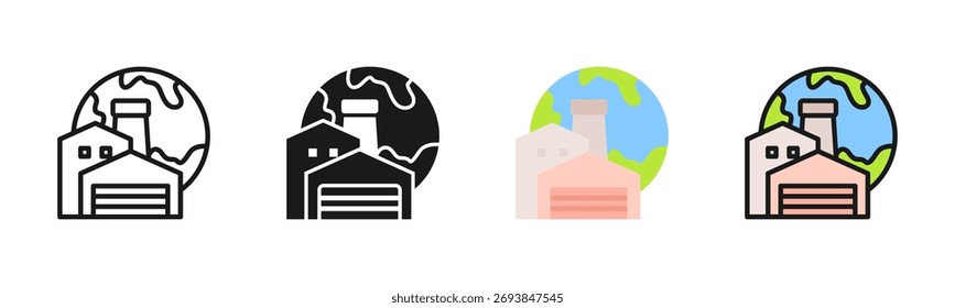 Industrialization Icon Pack In Multiple Styles