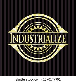 Industrialize shiny emblem. Vector Illustration. Detailed.