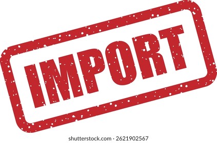Carimbo de vetor de estilo industrial "IMPORT". Adequado para projetos de negócios, logística, alfândegas e relacionados a produtos