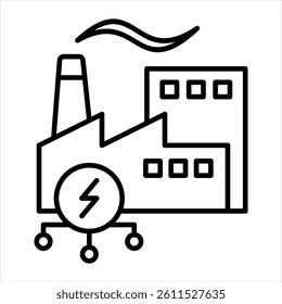 Industries Electricity Line Icon Vector Illustration