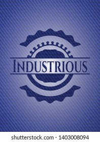 Industrious with denim texture. Vector Illustration. Detailed.