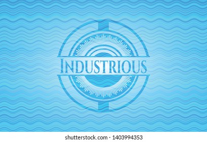 Industrious water representation emblem background. Vector Illustration. Detailed.