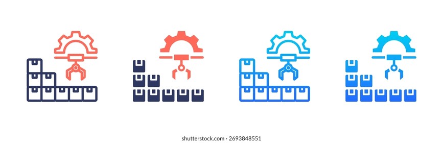 Paquete De Iconos De Industria 4 0 En Varios Estilos