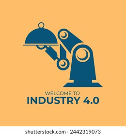 Industria 4.0 Antecedentes. cuarta revolución industrial. revolución industrial inteligente, automatización, asistentes de robots, iot, nube y bigdata. Banner de la Industria 4.0.