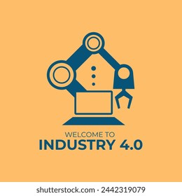 Industry 4.0 Background. fourth industrial revolution. smart industrial revolution, automation, robot assistants, iot, cloud and bigdata. Industry 4.0 banner.