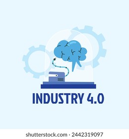 Industry 4.0 Background. fourth industrial revolution. smart industrial revolution, automation, robot assistants, iot, cloud and bigdata. Industry 4.0 banner.