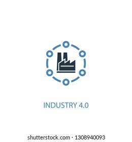 Industry 4.0 concept 2 colored icon. Simple blue element illustration. Industry 4.0 concept symbol design. Can be used for web and mobile UI/UX