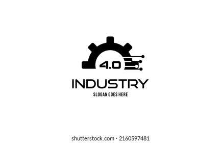 Industry 4.0 concept business control or logo, world factory and wheel eclectic, cyber physical syst