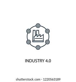 Industry 4.0 concept line icon. Simple element illustration. Industry 4.0 concept outline symbol design. Can be used for web and mobile UI/UX