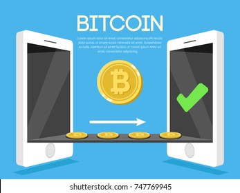 Industry 4.0 concept: money transfer, mobile online banking, transfer financial operations. Vector illustration