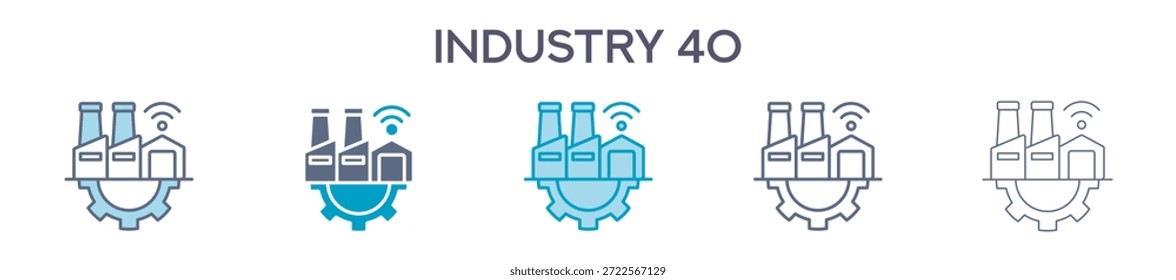 Elemento Industry 40 Para Design Gráfico - Vários Estilos. Ilustração Vetorial De Duas Cores E Preto. Vários Designs De Ícones Podem Ser Usados Para Celular, Interface Do Usuário, Web