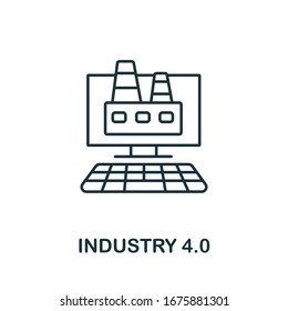 Industry 4.0 Icon From Iot Collection. Simple Line Industry 4.0 Icon For Templates, Web Design And Infographics