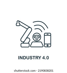 Industry 4.0 icon. Line simple Industry 4.0 icon for templates, web design and infographics