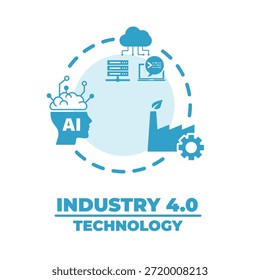Industry 4.0 icon, logo factory, technology concept. vector illustration EPS 10.
