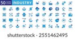 Industry 4.0 icon set of iot, ai, sensor, factory, smart, mechanical, blockchain, technology, innovation, internet, cloud computing, big data, manufacturing, electrical, biotechnology, automation, ar