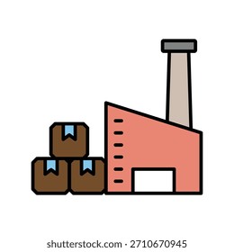 Ícone da indústria 4.0 com ilustração de estoque de vetor de fundo branco