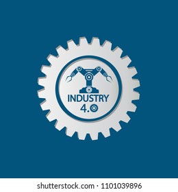 Industry 4.0 icon,Technology concept.vector illustration