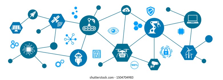 Industry 4.0 infographic concept factory of the future – for stock