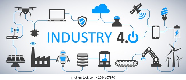 Industry 4.0 infographic factory of the future – stock vector