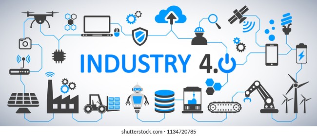 Industry 4.0 infographic factory of the future – vector