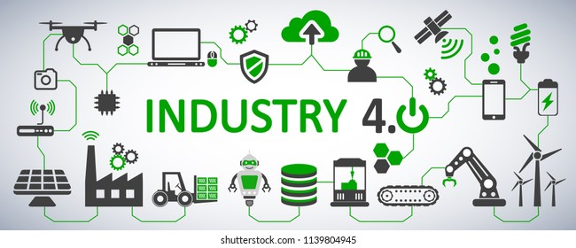 Industry 4.0 infographic factory of the future – vector for stock