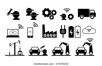 Industry 4.0 and internet icon  illustration , Concept technology
