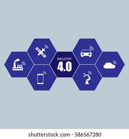 Industry 4.0 and internet of things illustration