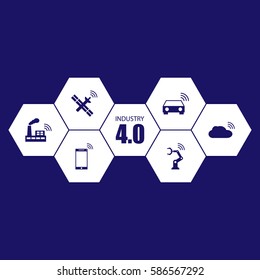 Industry 4.0 and internet of things illustration