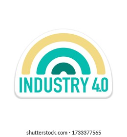 Industry 4.0, iot, smart factory concept logo. Vector illustration. Eps 10