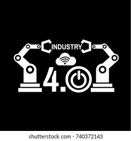 Industry 4.0 Revolution vector in cyberspace black background