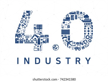 Industry 4.0 vector illustration background. Internet of things concept 