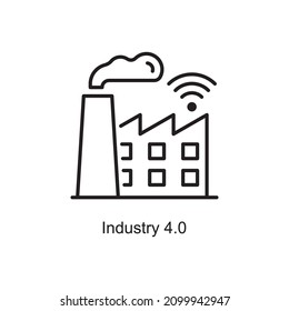 Industry 4.0 vector outline Icon Design illustration. Internet of Things Symbol on White background EPS 10 File