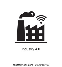 Industry 4.0 vector Solid Icon Design illustration. Internet of Things Symbol on White background EPS 10 File