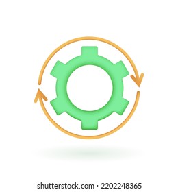 Industry 5s 3d icon. 5s methodology for manufacture industry. 3d render vector illustration