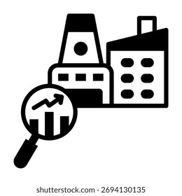 Industry Analysis Icon Mixed Style Vector Illustration