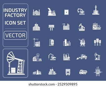 Industria y Vector de energía Icon Set