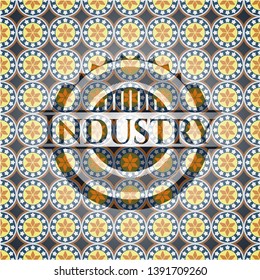 Industry arabesque emblem. arabic decoration.