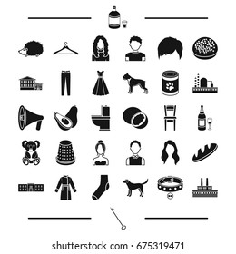industry, architecture, animal and other web icon in black style.breed, alcohol, atelier icons in set collection.