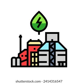 industry biomass color icon vector. industry biomass sign. isolated symbol illustration